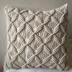 Jacquard Vintage Macrame Cushion <b>Pillow</b> Case Handmade Knitted Cooling Cotton Polyester for Home Decor Hotels <b>Christmas</b> Gifting - Product Image 4
