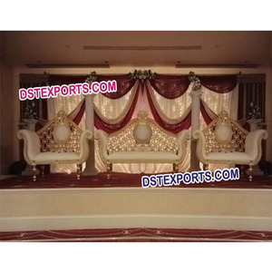 Conjunto de muebles tallados dorados para boda, conjunto de sofá de diseño de boda, conjunto de sofá de escenario - Product Image 1
