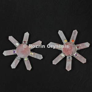 Generador de Cuarzo Rosa Curativo con Gema Tallada y Grabada de Chakra para el Amor y la Decoración del Hogar con Feng Shui - Product Image 1