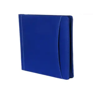 时尚的蓝色PU皮革会议文件夹，供员工作为促销礼品