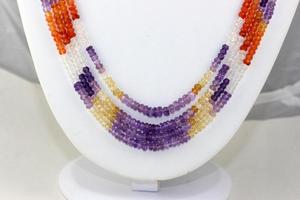 Natural <b>Multi</b> Gemstone Faceted <b>Colourful</b> Rondelle Beads Handmade Beautiful Bib <b>Necklace</b> Natural Stone Gift - Product Image 4