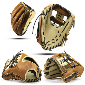 Pour le prix de vente d'usine Logo personnalisé Gants de baseball en cuir de vachette érable Gants de terrain de baseball en liège durables - Product Image 1