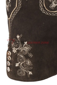 Pantalones Cortos de Cuero Estilo Bávaro para Hombre, Hechos a Medida, de Gamuza Marrón, Trachten Lederhosen, Herren - Product Image 4