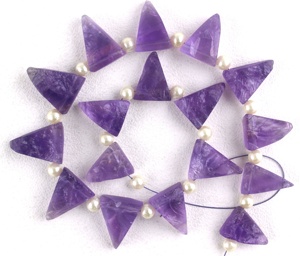 Chất Lượng Cao Chính Hãng Cắt Tay Pha Lê Hình Dạng Tam Giác Màu Xanh Thạch Anh Tím Nguyên Tự Nhiên Thô Phong Cách Cắt Cho Đồ Trang Sức Làm - Product Image 1