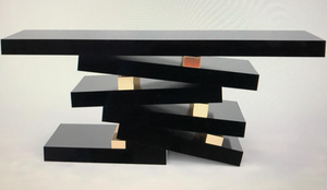 Unique Design Gold <strong>Black</strong> Metal Wood <strong>Console</strong> <strong>Table</strong> - Product Image 6