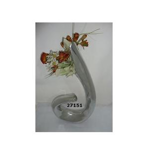 <b>Engraved</b> Silver Metal Flower <b>Vases</b> for Home Decoration Item - Product Image 1