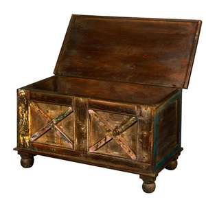 โต๊ะกาแฟทรงตู้เก็บของไม้รีไซเคิลแบบเรียบง่าย รุ่น Double X - Product Image 3