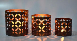 Portavelas de Metal de Latón Antiguo Hecho a Mano, Decoración de Filigrana para el Hogar, Elegantes Portavelas IHA MFG IHACA044 - Product Image 6