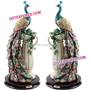Statues de paon en fibre de décor de mariage Statues de paon en fibre dorée pour la scène Statues en fibre de culture punjabi USA entrée de mariage UK - Product Image 6