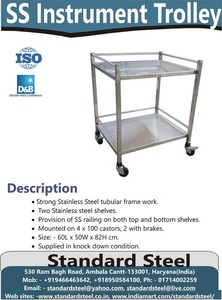 รถเข็นเครื่องมือผ่าตัดสแตนเลสสตีลดีไซน์ทันสมัยอุปกรณ์ทางการแพทย์สำหรับโรงพยาบาลและโรงแรม - Product Image 3