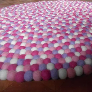 毛毡球地毯-球垫-尼泊尔手工制作-羊毛球地毯-家居装饰-垫子-地板垫-FM-006