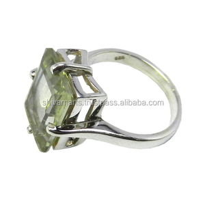 2025 dernier modèle fait à la main 925 en argent Sterling vert améthyste pierre précieuse éternité Vermeil bague fournisseur et exportateur - Product Image 2