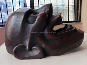 หน้ากากไม้สำหรับแขวนผนังทำด้วยมือสไตล์ทางศาสนาของตกแต่งบ้านหรือชุดของขวัญที่สมบูรณ์แบบ - Product Image 3