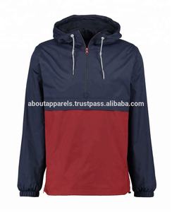 Chaqueta y abrigo Retro personalizado para hombre, jersey de media cremallera de dos tonos, 100% de nailon PVC, Anorak, cortavientos - Product Image 6