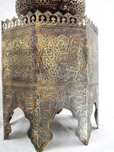 Brûle-encens antique islamique en argent incrusté, reproduction - Product Image 5
