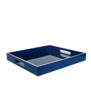 Set de 3 plateaux laqués, plateau de service en bois fabriqué au Vietnam - Product Image 4