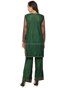 Vestido Sharara Indio, Vestidos de Chifón Indios, Vestido Casual de Chifón, Hecho a Mano, Mágico - Product Image 3