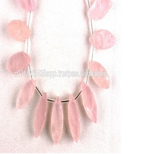 18 Pieces Marquise Shape Natural Rough Rose Quartz Gemstone Top Quality Handcut Raw Jewelry Making Beads Wholesale - Product Image 2