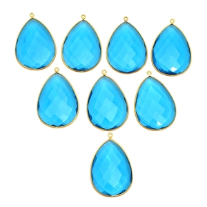 Latest Design Multi Gemstone <b>Silver</b> Bezel Pear Pendant - Product Image 4