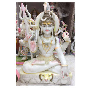 Statue de Shiva en marbre blanc - Product Image 1