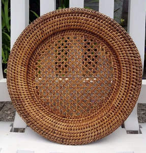 Placas de carga de ratán redondas, único - Product Image 1