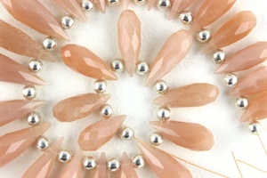 ลูกปัดทรงหยดน้ำพระจันทร์พีชธรรมชาติ,เครื่องประดับสวยงาม - Product Image 3