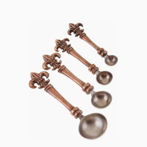 Juego de cucharas medidoras antiguas de cobre FDL - Product Image 1