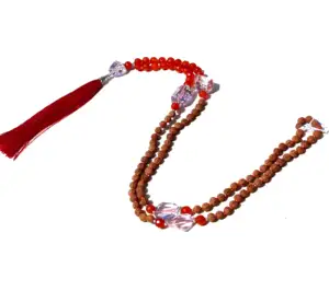Kaufen Sie meist verkaufte natürliche indische Gebets perlen Spiritueller Rosenkranz Rudraksha Karneol 108 Perlen Yoga Mala Halskette