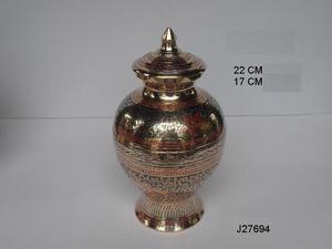 Vente chaude Émail Peint Avec Des Oiseaux Volants Gravure Pot D'urne En Laiton Coulé Pot D'urne En Métal Pour Animaux Souvenir - Product Image 3
