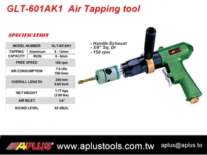 APLUS GLT-601AK1 air Tapping <b>Tool</b>, Handle Exhaust, 3/8" Sq Dr Spindle <b>Thread</b>, 150rpm - Product Image 2