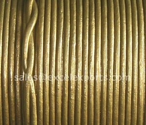 สายหนังสีเมทัลลิคสายหนังแท้สายกลมเครื่องประดับสร้อยข้อมือสร้อยคอทำสายรัด - Product Image 3