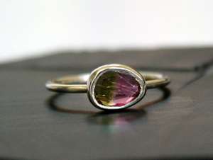 แหวนพลอยทัวร์มาลีนแตงโมธรรมชาติคอลเลกชันใหม่แหวนทำด้วยมือแข็งสำหรับงานแต่งงาน - Product Image 4