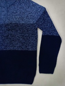 Jersey de punto clásico de marca OEM para hombre, Jersey de manga larga con cuello y cremallera, suéter de invierno de ajuste Regular transpirable anticontracción - Product Image 3