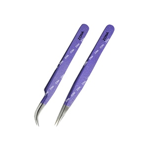 Pinzas de extensión de pestañas, pinzas de purpurina negra - Product Image 6