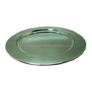 Placa de cargador antigua negra, mesa de comedor, placa de cargador usada, platos de diseño moderno, platos decorativos de mesa - Product Image 5