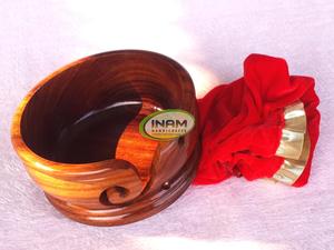 Cuenco de Almacenamiento de Hilo Hecho a Mano con Madera de Sheesham Pulida de Primera Calidad - Product Image 2