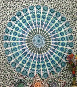 मोर मंडला बिस्तर रानी Tapestries दीवार फांसी टेपेस्ट्री Bedcover सुंदर कई रंग