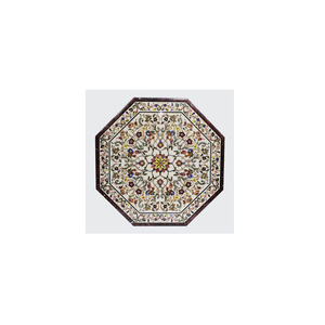 Plateau de table en marbre avec incrustations Pietra Dura - Product Image 1