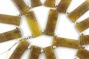 Bán buôn 1 Strand AAA lớp tự nhiên vàng mã não đá quý hạt cao mặt hình chữ nhật hình dạng briolette đẹp mặt vàng - Product Image 5