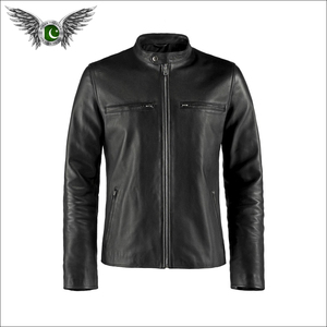 Chaqueta de cuero con cremallera para hombre, alta calidad, hecha a medida - Product Image 1