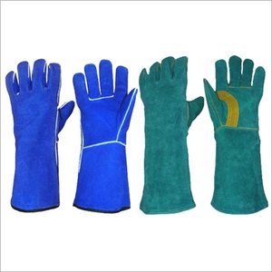 Gants de soudage du cuir, renforcés vert, résistants à la chaleur, gants à main/soudeurs, 12 pièces - Product Image 4