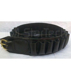 Accesorio duradero de cinturón de cartucho de latón y cuero Accesorio de cartucho de caza Premium - Product Image 1