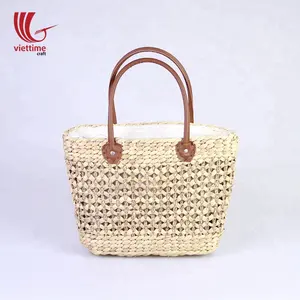 Sac de plage en cuir antidérapant pour femmes, lanière en cuir naturel, paille, articles d'été, cadeau pour dames, nouvelle tendance, collection 2022