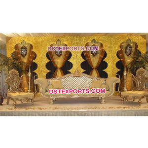 Muebles modernos de oro para boda asiática, mobiliario de boda indio, novedad - Product Image 1