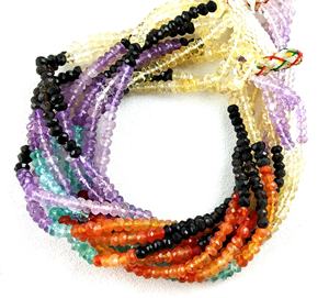 Natural <b>Citrine</b> Amethyst Carnelian Apatite Black Onyx Gemstone Faceted Rondelle Beads Colorful <b>Necklace</b> Wholesale - Product Image 4