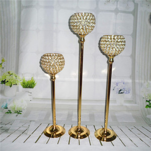 Candelabro de latón de 9 brazos con centro de mesa de cristal acrílico para bodas, lámpara de mesa para bodas, hoteles para decoraciones navideñas - Product Image 3