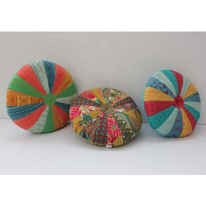 High Selling Decorative Printed Patchwork Yoga Meditation Round Floor <b>Cushion</b> Seating Chair Wholesale Indian Kantha 100% Cotton - Product Image 1