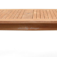 Meubles de jardin de table d'extérieur en bois de teck massif rectangulaire de couleur naturelle de Bornéo