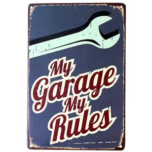 Groothandel Muur Opknoping Metalen Bord Garage Plaque Vintage Metalen Posters Retro Tin Bord