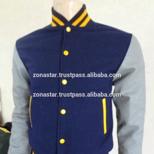Vestes de baseball en cuir de vachette véritable de haute qualité avec logo personnalisé manteaux d'hiver à carreaux grande taille pour les moutons de l'école et du collège - Product Image 5